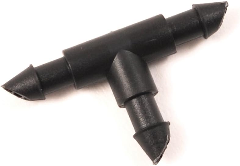 Raindrip 307010B, Barbed Tee, 1/4-Inch, 10-Pack, Drip Irrigation Fitting for Supply Tubing & Dripline, Black