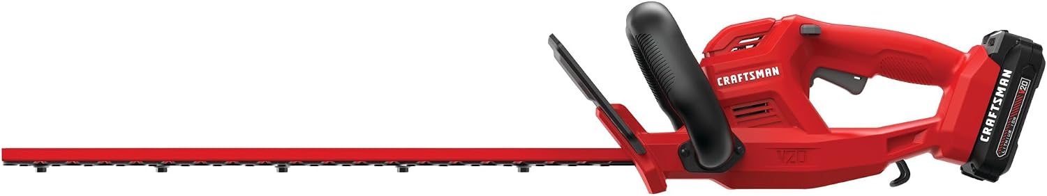 CRAFTSMAN V20 Cordless Hedge Trimmer with Battery and Charger Included, 20 in. Blade, Rechargeable Bush Trimmer Cordless, Lightweight (CMCHT810C1)