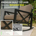 natural expressions 3 piece patio rocking bistro set, side view