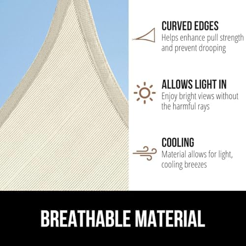 gorilla grip heavy duty sun shade sail for showing dimensions