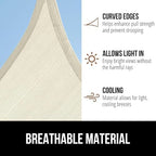 gorilla grip heavy duty sun shade sail for showing dimensions