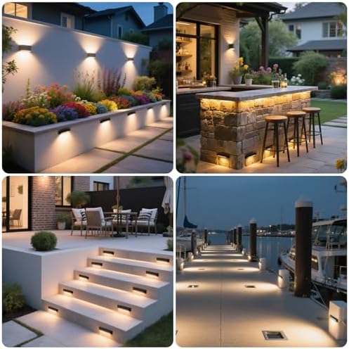 energetic 5cct low voltage led outdoor step lights, front angle view