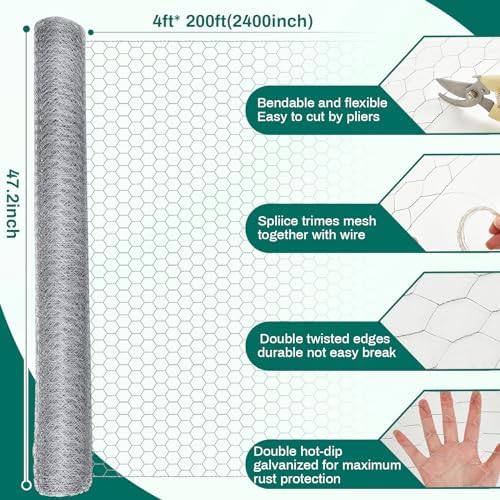 glikceil 48 in x 200 ft chicken wire shown in use