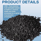 timgle 20 lbs activated charcoal bulk coconut granular, close-up detail