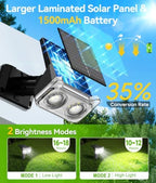 LETMY Solar Lights Outdoor Waterproof IP65, 6 Pack Solar Spot Lights Outdoor With 14 Big LEDs, 2-in-1 Wall Lights & 2 Modes Solar Powered Landscape Spotlights for Garage Pathway Yard Decor Garden Gift