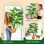 der rose 44" tall fake plants, artificial tree, side view