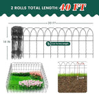 proworx black small garden fence border curve wire showing dimensions