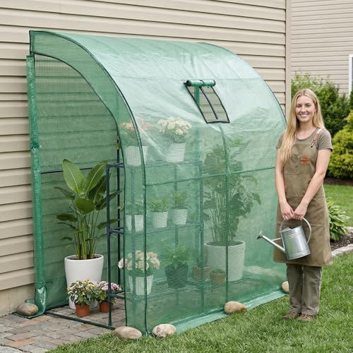 vevor walk-in greenhouse, 78" x 39.4" x 78.7", front angle view