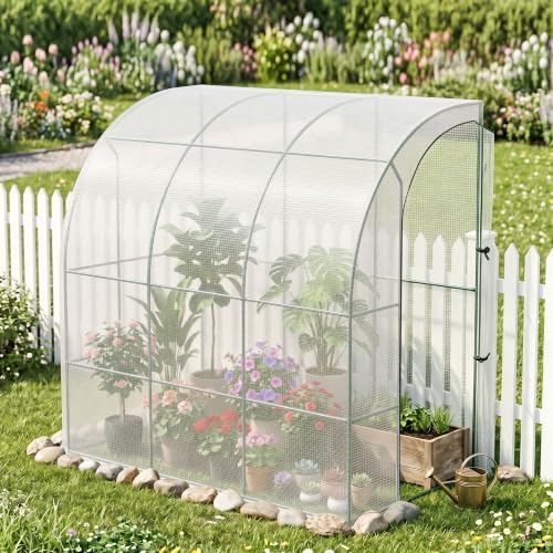 outsunny 7' x 4' x 7' outdoor lean, front angle view