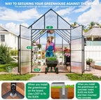cdcasa 12x10x10 ft polycarbonate greenhouse for outdoors w/2 shown in use