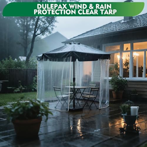 dulepax clear tarp heavy duty with grommets 8x12, package contents