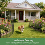 tall decorative garden fence, 25 ftx 32" h, front angle view