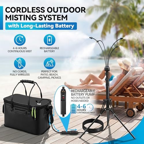portable misting system, 20l bucket stand mister with, side view