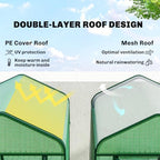 outsunny 5 tier mini greenhouse w/ screen roof, close-up detail
