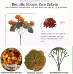 axylex artificial mums for outdoors, 12 bundles fake shown in use