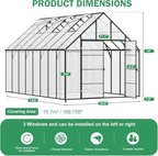 cdcasa 16.5x10.2x10 ft greenhouse for outdoors, extra large, front angle view