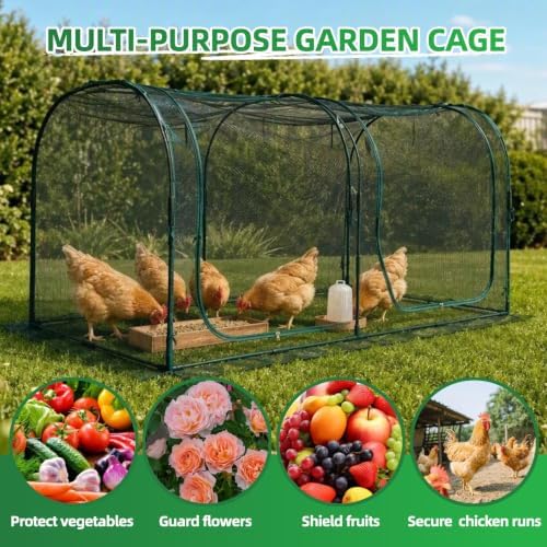 crop cage for garden,98"x49"x49" tunnel plant netting cover, side view