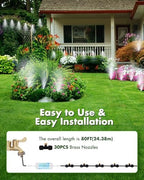 misters for outside patio with water filter showing dimensions