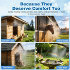 mellbree misters for outside patio 60ft/18m, pre-assembled misting showing dimensions