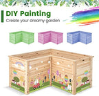 giantex wood raised garden bed, 47.5"x47.5"x24.5" elevated planter on a desk or shelf