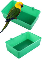 Parrot Bath Basin Hanging 5PCS Bird Food Box Square Box Water Bath Tub Food Bowl Feeder Bird Cage Accessories Parakeet Food Dispenser(5pcs)