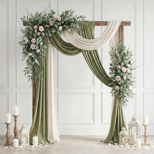lovemoon 130 pcs mixed eucalyptus stem, artificial greenery showing dimensions