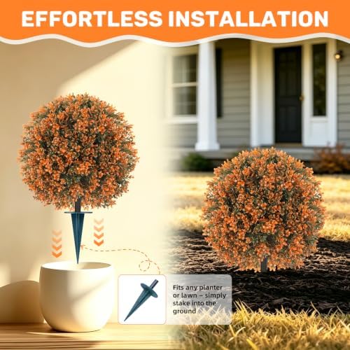 artificial boxwood topiary ball outdoor set of 2 showing dimensions