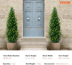 vevor artificial topiary cedar tree, 48 inch tall, front angle view