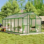 12 ft greenhouse, outdoor sliding door, polycarbonate greenhouse, view 9