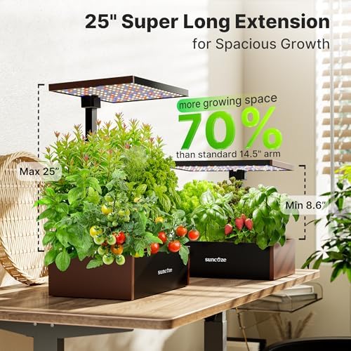 suncoze smart hydroponics growing system, 20 pods, 25, side view
