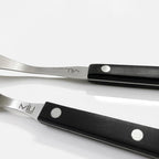 WALLFARM 2 Piece Stainless Steel 3 Prong Granny Fork Set | Three Tine Metal Meat Carving Tools for Kitchen Cooking, Long Steak Flippers for Outdoor BBQ Grills