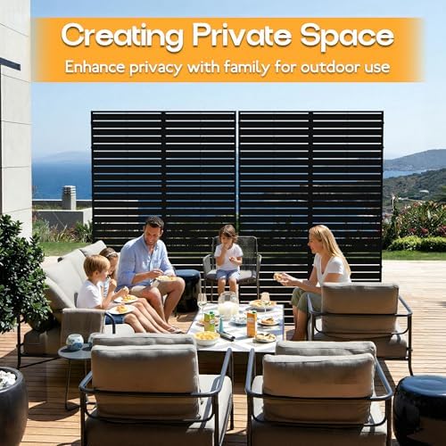 mtart metal privacy screen 72" h x 47.2", side view