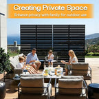 mtart metal privacy screen 72" h x 47.2", side view