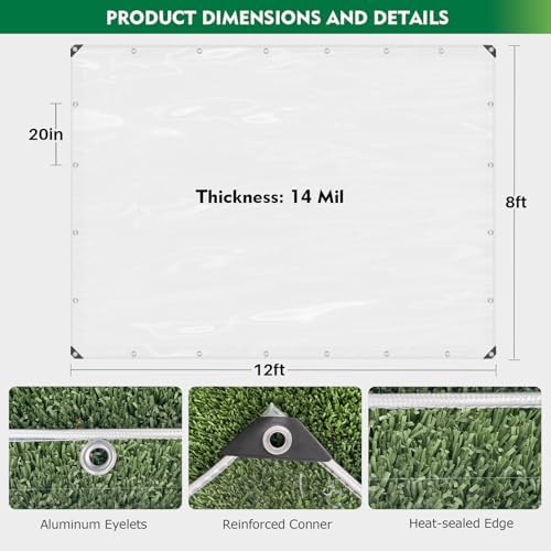 dulepax clear tarp heavy duty with grommets 8x12 shown in use