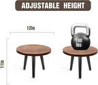 Indoor Plant Stand,Wood Mid Century Plant Table in Walnut Finish,Tall Plant Stand for Flower Pot,Modern Round Small Side End Table with Raised Design (Walnut (no Raised), 12"x10.8" 3 Pack)