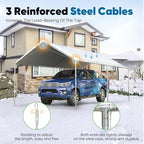 quictent 10x20 ft heavy duty car canopy galvanized, close-up detail