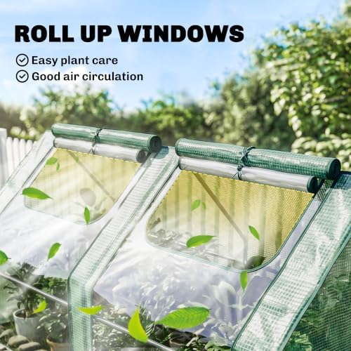 outsunny 6' x 3' x 3' portable greenhouse, side view
