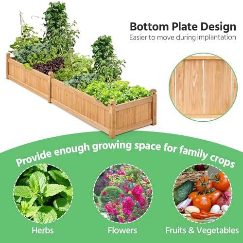 yaheetech 90.5" wooden raised garden bed rectangular planter, package contents