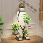 bacekoll plant stand with grow lights 4 tier, side view