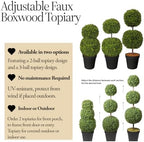 haute decor set of 2 adjustable artificial topiaries, package contents
