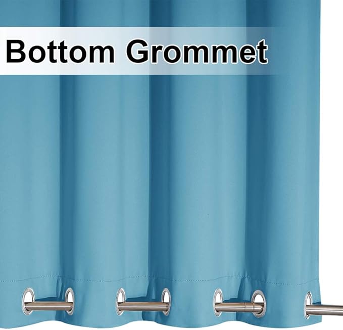 NICETOWN Outdoor Patio Curtains Long Drapes, Versatile Thermal Insulated Top and Bottom Grommets Block The Sun and Heat, Privacy Protection for Patio/Front Porch (W52 x L108, 1 Panel, Teal Blue)
