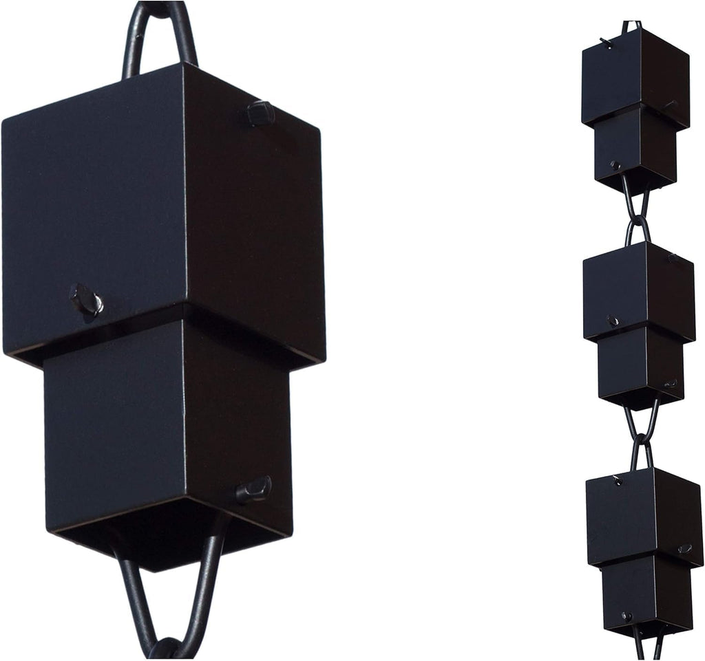 monarch rain chains aluminum multi cube black rain, main product view