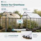sinimaka 10-pack polycarbonate greenhouse panels, 4 x 2, close-up detail