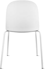 2xhome Modern Stackable Armless Dining Chair | Plastic Shell Seat with Metal Legs | Indoor or Outdoor Use | Home Kitchen Patio (1, White, No Padding)