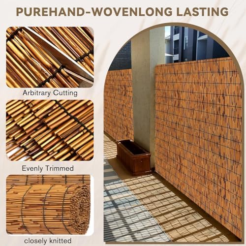 koiueyw bamboo reed fencing, light russet bamboo screens, package contents