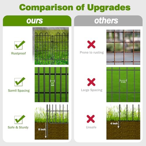 garden fence outdoor for yard with gate, 48in, side view