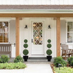 vivatrees 4ft uv-resistant artificial triple ball boxwood topiary, front angle view