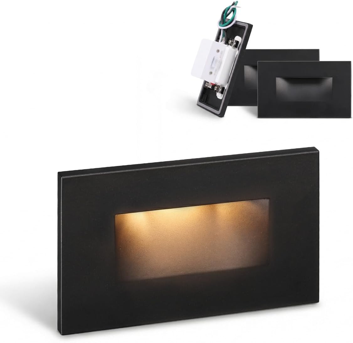 leonlite 3-pack 5cct 120v led step lights, horizontal, main product view