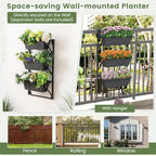 giantex 3-tier vertical railing planter, adjustable hanging planter, view 9