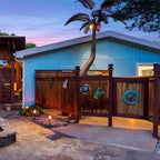 forever bamboo caramel brown bamboo fence roll outdoor, side view
